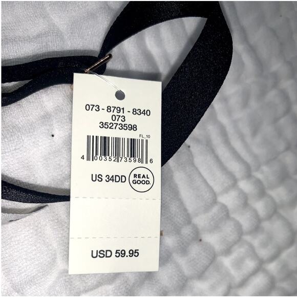 Aerie Women's Black Real Power Paisley Lace Balconette Bra Size 34DD - Picture 10 of 11